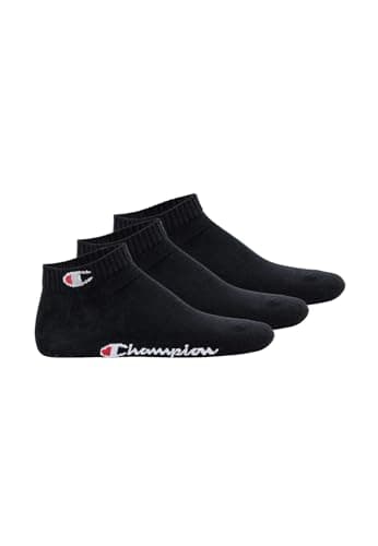Image of Champion Accessories Basics 3pk Quarter Socks, Black, 3 UK