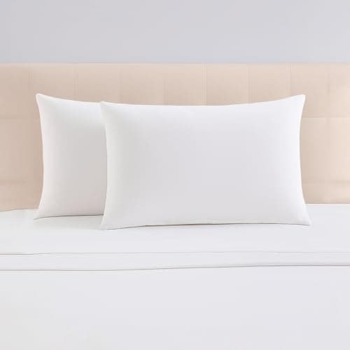 Image of Pizuna Luxurious Cotton Housewife Pillowcases 2 Pack White 48x74cm, 1000 Thread Count Long Staple Combed Cotton Thick Pillow Cover, Soft Sateen Housewife Pillow Cases (Cooling Pillowcase)