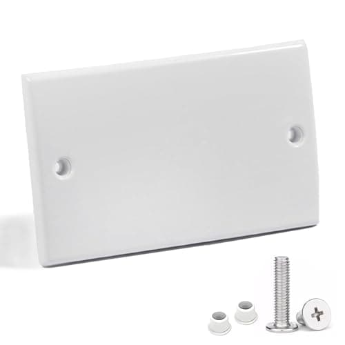 Image of 2 Gang Electrical Blanking Plate, Socket Blanking Plate with Screws, ABS Plug Socket Covers UK, Back Box Electric Box Cover, Light Switch Cover Plates for Home, Office, Public Areas(White)