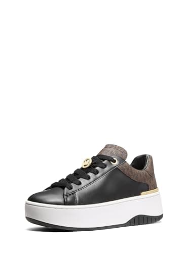 Image of Michael Kors Women's Dottie Lace Up Sneaker, Brown/Black, 6 UK