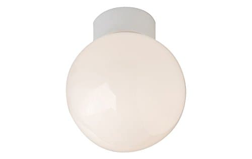 Image of Traditional Opal Glass Globe IP44 Bathroom Ceiling Light Fitting by Happy Homewares