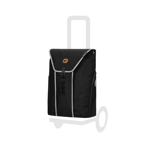 Image of Andersen Shopping Trolley Replacement Bag, 39 Litres, Side and Front Pocket, Extra Inner Compartment, Water-Repellent, Reflectors, Foldable, Grey Panel