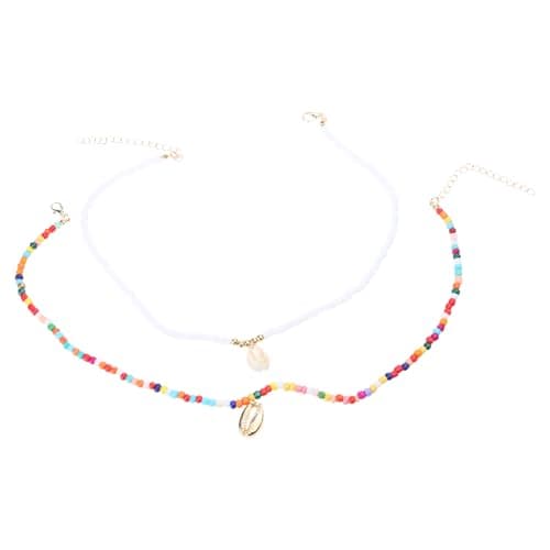 Image of LXJLXD Handmade Beaded Shell Pendant Necklace Glas/Glaze Texture For Festivals Beach Parties And Everyday Outfits