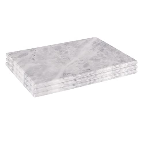 Image of Argon Tableware Rectangle Marble Chopping Boards - 23 x 27cm - Pack of 3 - White Cutting Board Solid Worktop Protector Mat Serving Platter for Slicing Vegetables, Cutting Meat, Meal Preparation