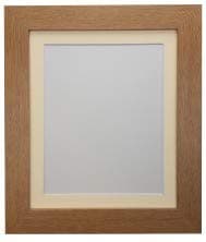 Image of FRAMES BY POST Metro Oak Photo Picture Poster Frame with Ivory Mount Plastic Glass 18" x 14" For Pic Size 14" x 11"