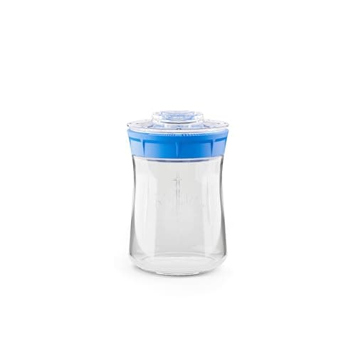 Image of Kefirko Kefir Maker Starter Kit 900ml | All-in-One Fermenter for Homemade Milk & Water Kefir | Easy-to-Use Glass Jar with Strainer Lid & Airflow Cover | BPA-Free Materials - Blue