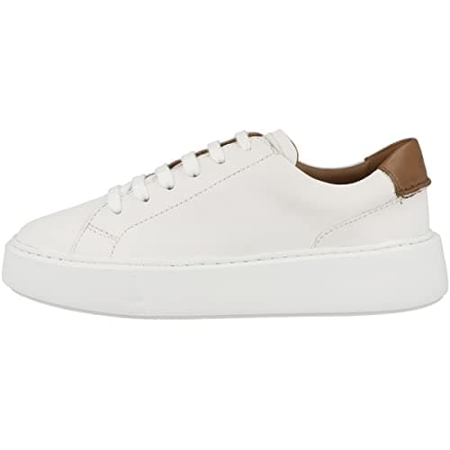 Image of Clarks Women's Hero Lite Lace Sneaker, White Leather, 5.5 UK