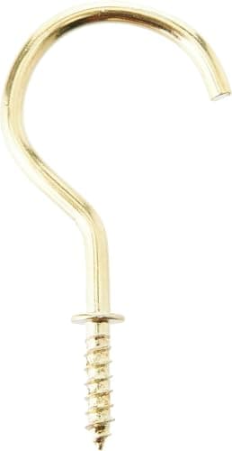 Image of Merriway® BH01115 (20 Pcs) EB Brass Plated Shouldered Cup Mug Hooks, 25 mm (1 inch) - Pack of 20 Pieces