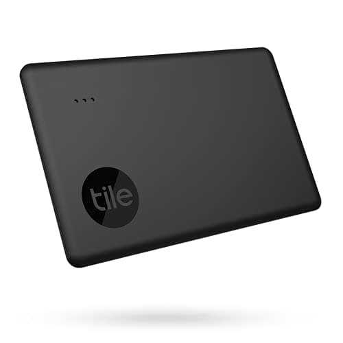 Image of Tile Slim (2022) Bluetooth Item Finder, 1 Pack, 60m finding range, 3 year battery, works with Alexa and Google Home, iOS and Android Compatible, Find your Keys, Wallets, Purses & More, Black (Renewed)