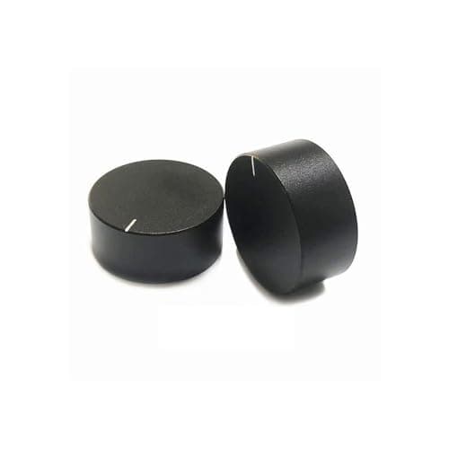 Image of IBYZSO 2 Pcs 34x15mm 6mm Half-Shaft/D-Shaft Control Knob Black Matte Aluminum Knob Cap for Automotive, Industrial Use