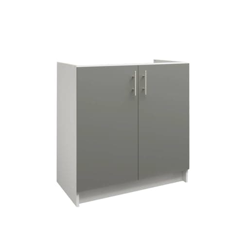 Image of JD Greta Fixed Height 800mm Kitchen Sink Base Cabinet Floor Unit (Without Worktop) – Grey Matt