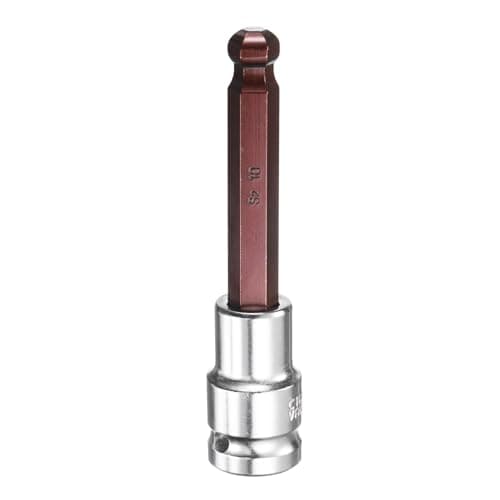 Image of sourcing map 10mm Ball End Hex Bit Socket 1/2" Square Drive Metric Extension Impact Bit Power Nut Driver Set S2 & CR-V Steel Socket Ratchet Wrench Bits