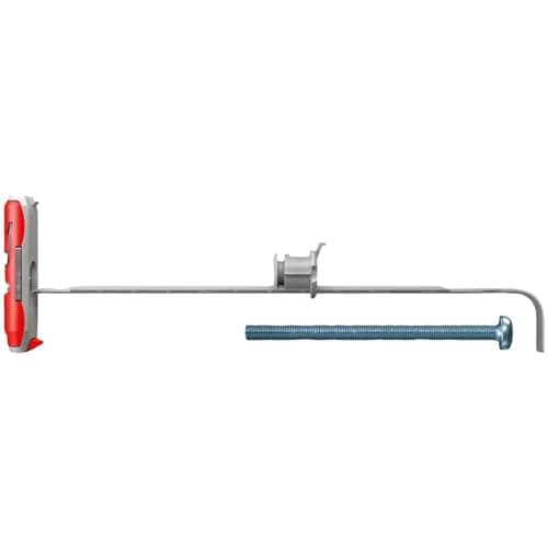 Image of fischer DuoTec 12 S PH, metal reinforced toggle-plug with panhead screw, powerful wall anchor to attach wardrobes, hanging cabinets, etc. in prefabricated building materials, 10 plugs & 10 screws