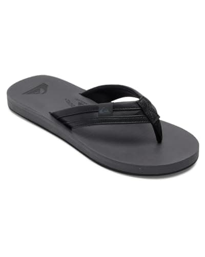Image of Quiksilver Carver Squish-Sandals for Men Flip Flop, Black/Grey/Black, 12 UK