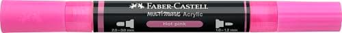 Image of Faber-Castell Multimark Acrylic Dual Marker Colour 329, Hot Pink, Art Set Supplies, Water-Based Acrylic Marker Pen, Double Ended, Bold & Fine Tip, Art Markers, Colouring Pens, Highlighters