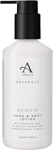 Image of Arran Sense of Scotland Naturals Renew Ylang and Cedarwood Hand and Body Lotion (250ml) Fast Absorbing Non Greasy Vegan and Cruelty Free Hydration