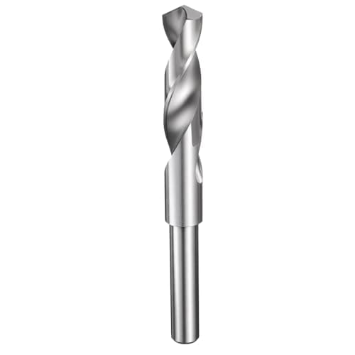 Image of sourcing map 16.5mm Drill Bit 1/2" Reduced Shank Round 4241 High Speed Steel Uncoated (Bright) 118° Standard Point for Plastic Wood Copper Aluminum Iron Medium Soft Metal