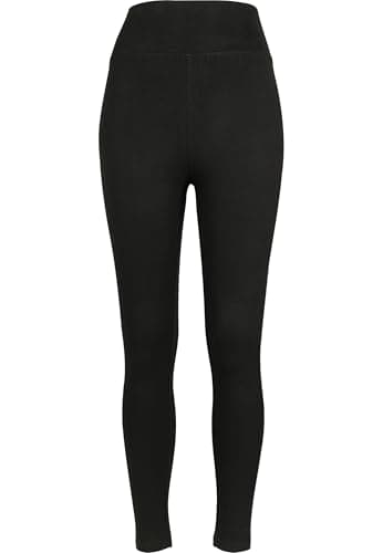 Image of Urban Classics Ladies High Waist Jersey Leggings Ladies Leggings Available in Many Sizes XS to 5XL, Black (Black 00007), S
