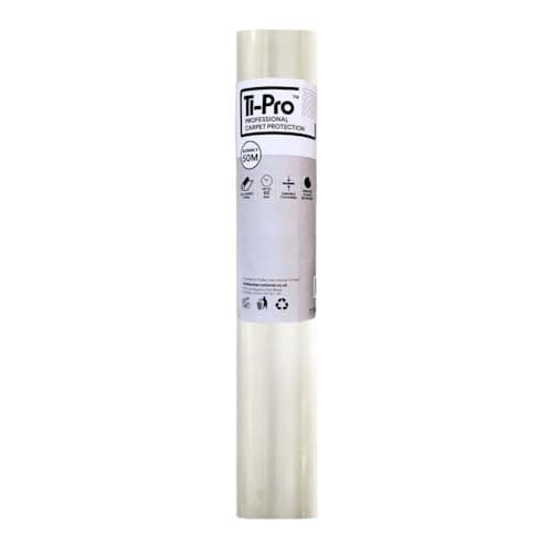 Image of TI-Pro Clear Self-Adhesive Carpet Protector Film Roll 600mm x 50m - DIY Heavy Duty Waterproof Floor Protection | (1 Pack)