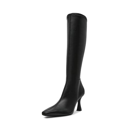 Image of Steve Madden Women's Flute Knee High Boot, Black, 9 UK