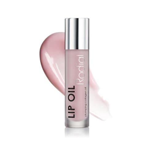 Image of Rodial Plumping Collagen Lip Oil 0.14 fl oz, Hydrating Vegan Lip Oil for Fuller-Looking Lips, Nourishing Botanical Oils with Cherry, Jojoba & Macadamia, Sheer Pink Gloss Finish