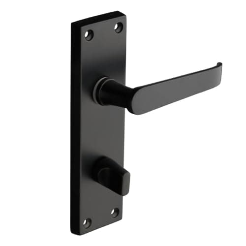 Image of Designer Levers - Victorian Straight Lever Door Handles - Matt Black - 1 Pair - Latch Door Handle - Interior Use - Bathroom Door Handle