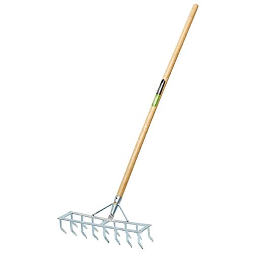 Image of Draper 09994 Long Handled Steel Harrow Rake and Sacrifier, Silver