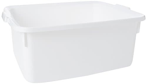Image of Addis 517639 Plastic Butler Large Rectangular Bowl, White, 12.5 Litre, 33 x 42 x 17 cm