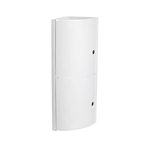 Image of TATAY Bathroom Storage Corner Cabinet with 2 Doors | Wall Fixing with or without Screws | Polypropylene | Screws Included | Easy to Clean | Holds up to 8 kg | Durable Plastic | 20x20x62.5 cm - White