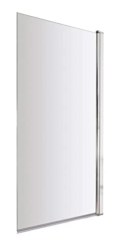 Image of VeeBath Jade 6mm Square Edge Toughened Safety Glass Bath Screen Panel Shower Door Chrome - 1400x800mm