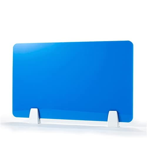 Image of SXFSDOU Acrylic Desk Divider with Clamp 30x40cm Blue - Protective Screen for Office Workspace Freestanding Partition Clear Privacy Barrier Separation