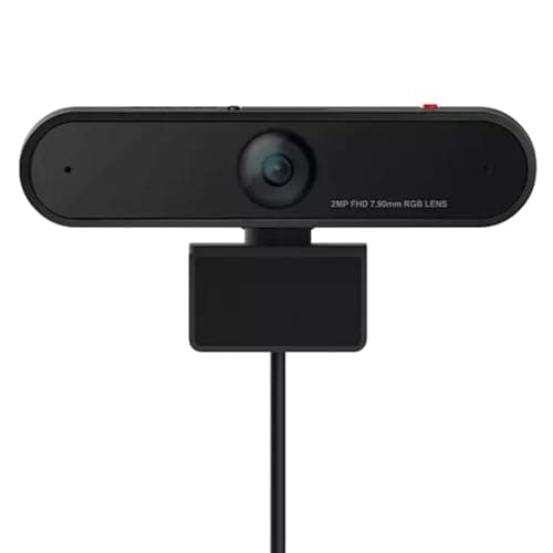 Image of Lenovo HD 1080p Webcam (LC50) - Monitor Camera with 90° Wide Angle, Dual Microphones & Smart Video Capture – Magnetic Desktop Cam w/Privacy Shutter & Light for Virtual Class, Meetings & Conferences