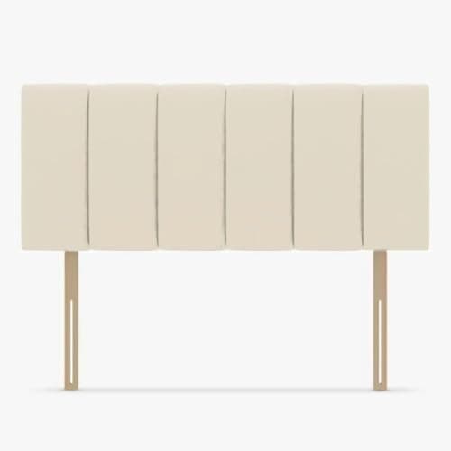 Image of Bedding Home Striped Small Double Headboard For Divan Beds | Premium Adjustable Height Velvet Bedroom Bedhead | Luxury Lined Plush 4ft Head Boards for Beds (4Ft Small Double - Cream)