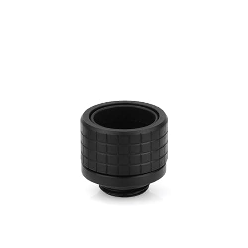 Image of Thermal Grizzly - DeltaMate - HT16 - Hard Tube Fitting - Black - CNC-machined Brass - G1/4" Thread, OD 16mm - for Rigid Plastic/Metal tubing in Water-Cooling Systems