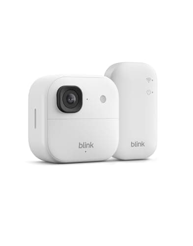Image of Blink Outdoor Camera 2K+ (newest gen) — Wireless smart security camera, 2K video resolution, enhanced audio, up to two-year battery. Sync Module Core included — 1 camera system, White