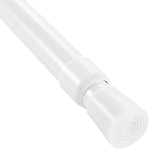 Image of EVERGOODS Curtain Poles, 84-150cm Net Curtain Rod, Extendable Shower Curtain Pole, No Drill Adjustable Tension Rod Telescopic Tension Pole Shower Rail Curtain Pole (White, 84-150cm)
