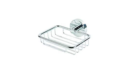 Image of Croydex Flexi-Fix Pendle Soap Basket, Chrome, Silver