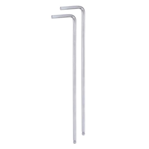 Image of sourcing map 2pcs Ball End Hex Key Wrench 3mm L-Shape Extra Long Arm Hexagon Metric Wrenches Chrome Vanadium Steel Repairing Tool for Home Repair, Silver Tone