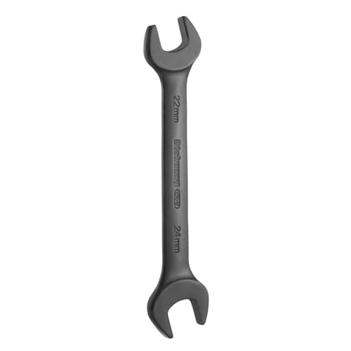 Image of sourcing map 1pcs Thick Double Open End Wrench 22mm x 24mm Metric Dual Open Ended Spanner Flat Head Wrench for Automotive Repair Furniture Assembly, Black