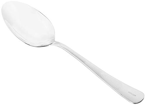 Image of Mercer Culinary 9-Inch Stainless Steel Plating Spoon with Solid Bowl, Silver