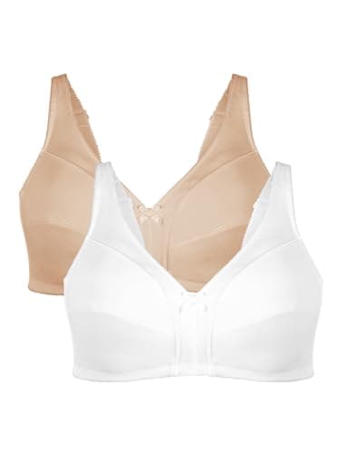 Image of Bestform Women's 5006825 Comfortable Wireless Cotton Bra with Unlined Seamed Cups, White | Nude, 36C