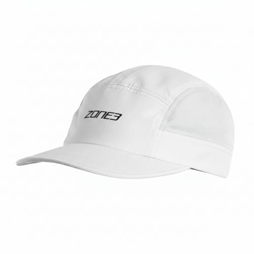 Image of ZONE3 Lightweight 5-Panel Cap – Breathable & Adjustable Unisex Hat for Running, Hiking, Outdoor Sports & Casual Wear White