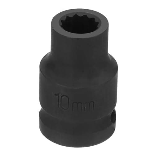 Image of sourcing map 12-Point Impact Socket 1/2 Inch Drive 10mm Metric Cr-V Shallow Impact Socket Nut Driver Wrench for Auto Repair