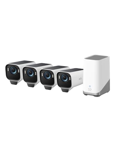 Image of eufy Security Camera eufyCam S3 Pro 4-Cam Kit, 4K Solar Camera Outdoor Wireless, Colour Night Vision, Forever Power 2.0, Face Recognition AI, Expandable Local Storage, No Monthly Fee,Work With Alexa