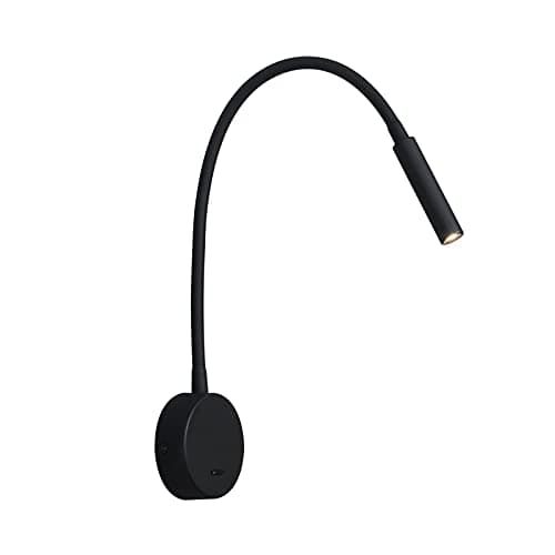 Image of DAWALIGHT Reading Wall Lights Black Gooseneck Lamp LED 3W 3000K with Switch for Bedrooms Indoor