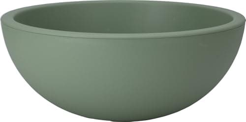 Image of Muddy Hands 40cm Large Light Green Bowl Plant Pot Indoor Home Outdoor Garden Round Plastic Flower Planter Water Feature