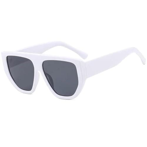 Image of KTUCN Retro Oversized Sunglasses Men Fashion Black Gradient Shades UV400 Women Trending Sun Glasses,white black,142mm