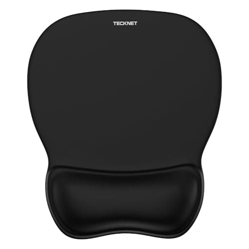 Image of TECKNET Mouse Mat Wrist Support, Gel Ergonomic Mouse Mat, Mouse Pad Wrist Rest with Non-Slip PU Base, Waterproof Surface Mouse Pad Wrist Support for Computer, Laptop, Office, Home and Travel, Black