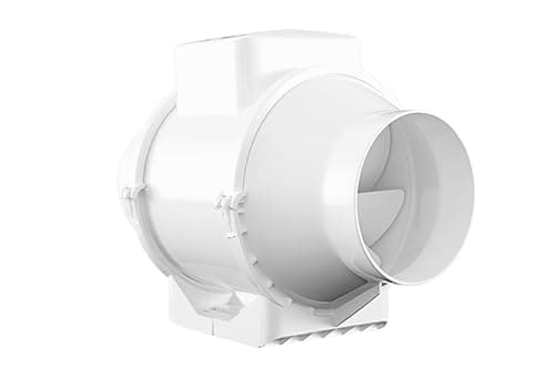 Image of Xpelair XIMX100T 4"/100mm Inline Mixed Flow Extractor Fan with Timer for Bathrooms and Shower Rooms, Loft Fitting, Adjustable Twin Speed, White