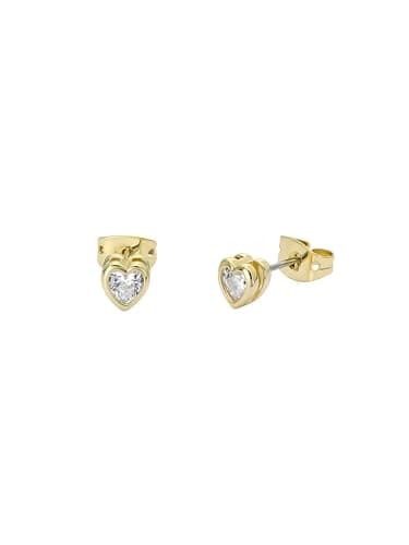 Image of Ted Baker Harmony Mini Crystal Heart Stud Earrings for Women (Gold/Crystal)